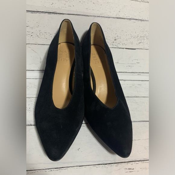 Naturalizer Women’s Pumps Size 8.5W | Black Suede with Glitter Block Heel - Picture 3 of 15